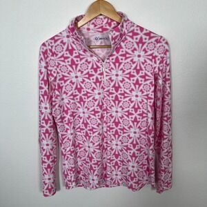 Ibkul Womens 1/4 Zip Golf Pullover Sz M UPF50 Outdoor Performance Vented Pink